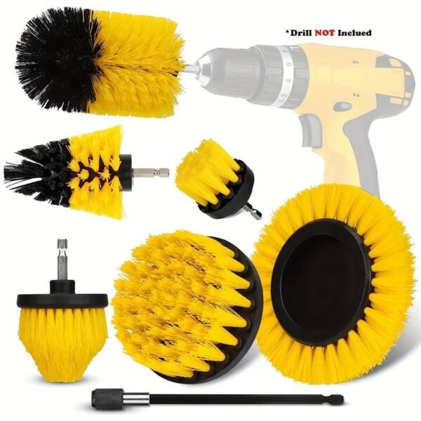 7pcs Drill Brush Attachment Set. Power Scrubber Wash Cleaning Brushes Tool Kit. All Purpose Drill Brush With Extension For Grout Floor. Tub Shower Tile. Bathroom. Kitchen Surface And Car - Image 6