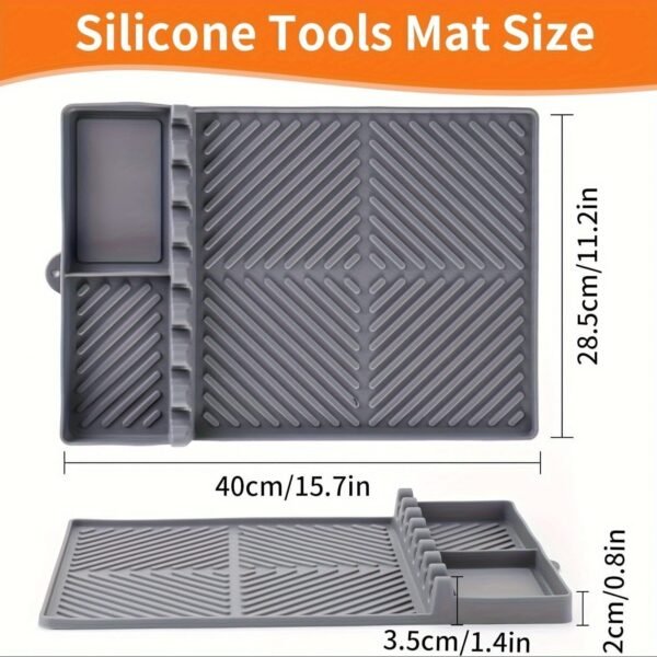 Silicone Grill Mat with Spatula Mat & BBQ Caddy - Image 4