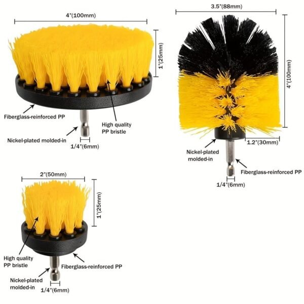 7pcs Drill Brush Attachment Set. Power Scrubber Wash Cleaning Brushes Tool Kit. All Purpose Drill Brush With Extension For Grout Floor. Tub Shower Tile. Bathroom. Kitchen Surface And Car - Image 4