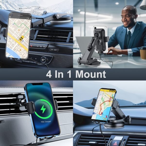 Wireless Car Charger. 15W Qi Fast Charging Auto Clamping Car Charger Phone Mount. Air Vent Phone Holder. For IPhone 14u002F13u002F12u002F11u002FX. Samsung Galaxy S22+u002FS21u002FS10u002FNote 20 - Image 4