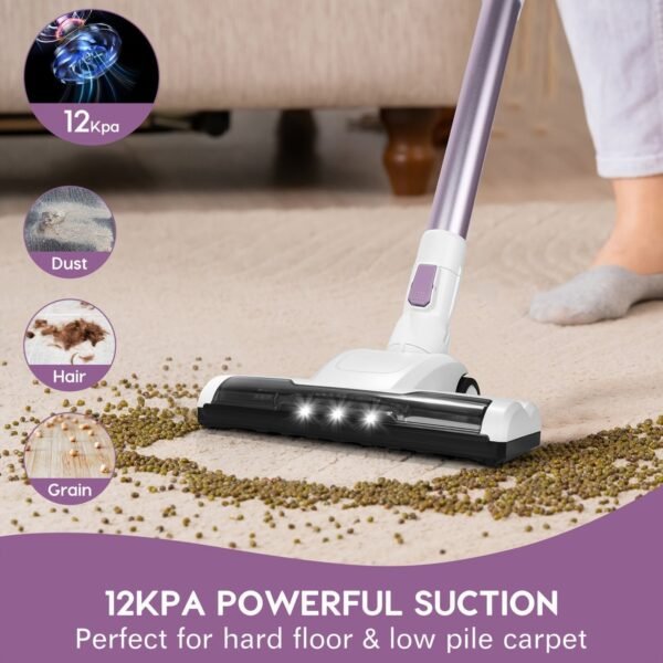 MOOSOO Cordless Vacuum Cleaner. Lightweight Stick Vacuum With High Suction. 6 In 1 Handheld Vacuum Cordless For Hard Floor Carpet Pet Hair - Image 5