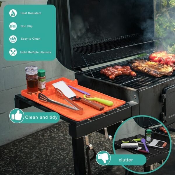 Silicone Grill Mat with Spatula Mat & BBQ Caddy - Image 7