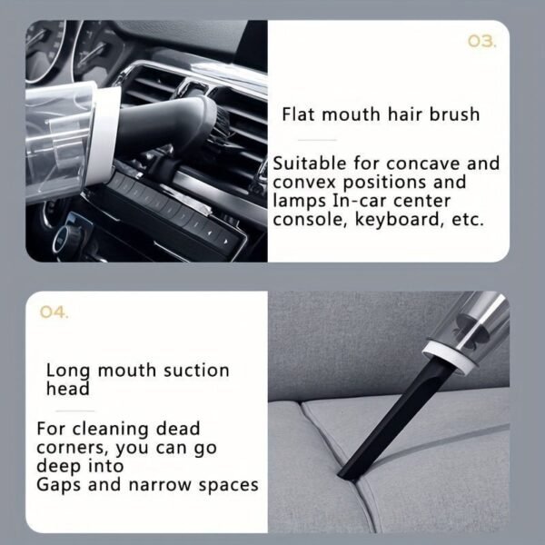 Ultra-Quiet Handheld Vacuum Cleaner With Powerful Suction For Home. Car. And Trailer Use - Image 9