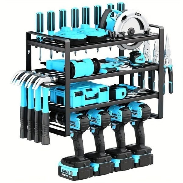 1pc Garage Tool Storage Rack. Electric Tool Storage Rack. Simple Assembled Multi-layer Storage Rack. Household Multipurpose Organizer Shelf - Image 2