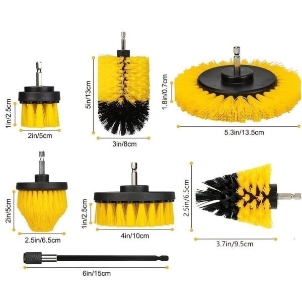 7pcs Drill Brush Attachment Set. Power Scrubber Wash Cleaning Brushes Tool Kit. All Purpose Drill Brush With Extension For Grout Floor. Tub Shower Tile. Bathroom. Kitchen Surface And Car - Image 5