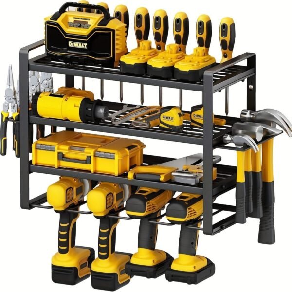 1pc Garage Tool Storage Rack. Electric Tool Storage Rack. Simple Assembled Multi-layer Storage Rack. Household Multipurpose Organizer Shelf