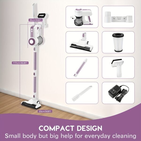 MOOSOO Cordless Vacuum Cleaner. Lightweight Stick Vacuum With High Suction. 6 In 1 Handheld Vacuum Cordless For Hard Floor Carpet Pet Hair - Image 3