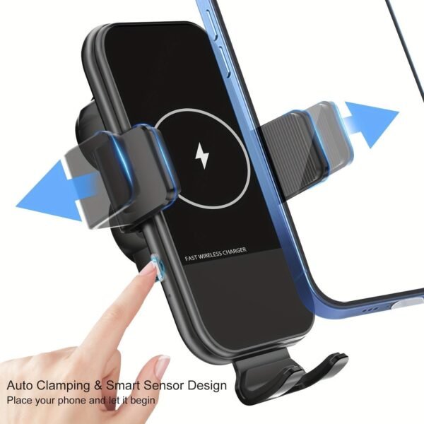 Wireless Car Charger. 15W Qi Fast Charging Auto Clamping Car Charger Phone Mount. Air Vent Phone Holder. For IPhone 14u002F13u002F12u002F11u002FX. Samsung Galaxy S22+u002FS21u002FS10u002FNote 20 - Image 5